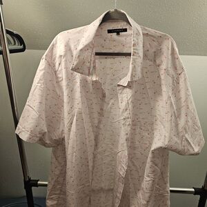 Synergy Organic Clothing White and Pink Casual Button Down Shirt